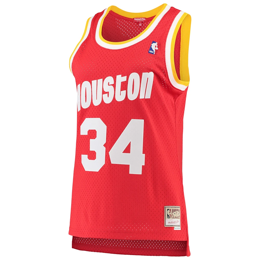 Maillot Swingman Mitchell & Ness Hakeem Olajuwon Houston Rockets 1993/94 Hardwood Classics rouge pour femme