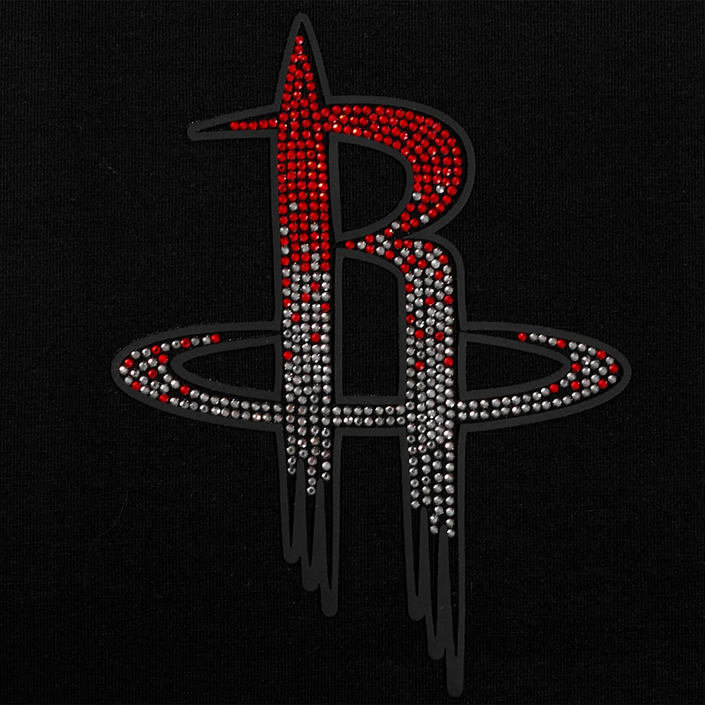 Women's Pro Standard Black Houston Rockets Jewels Boxy Cropped T-Shirt