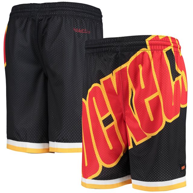 Short noir Houston Rockets Hardwood Classics Throwback Big Face Mesh pour jeune