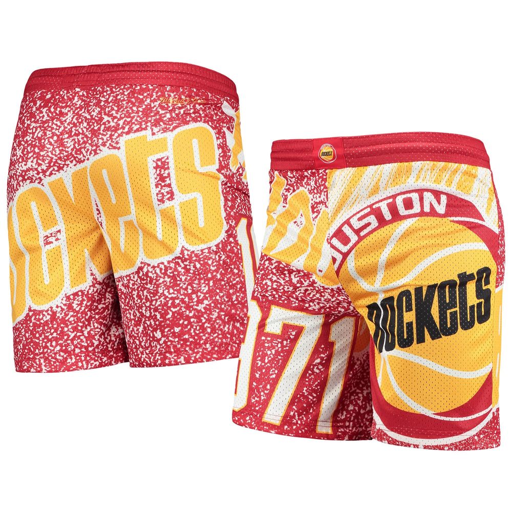 Youth Mitchell & Ness Red Houston Rockets Hardwood Classics Jumbotron Shorts