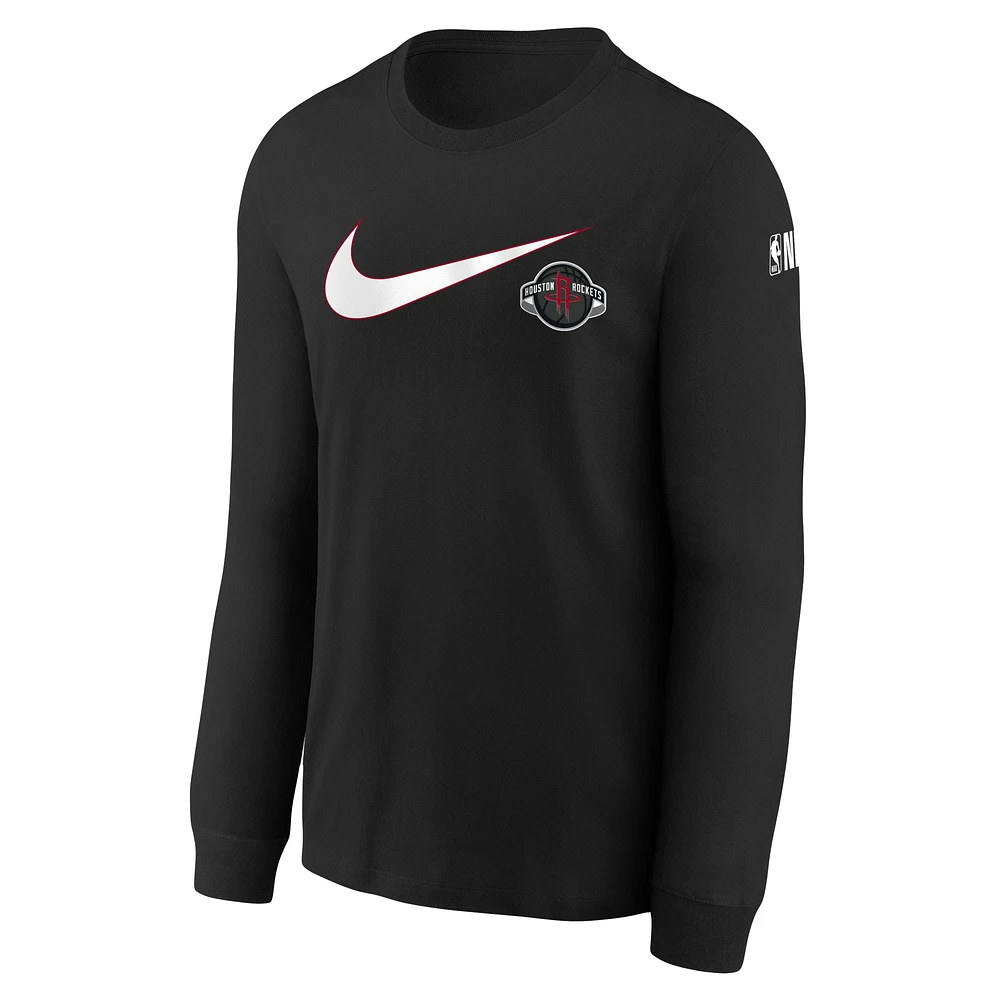 Youth Nike Black Houston Rockets Swoosh Long Sleeve T-Shirt