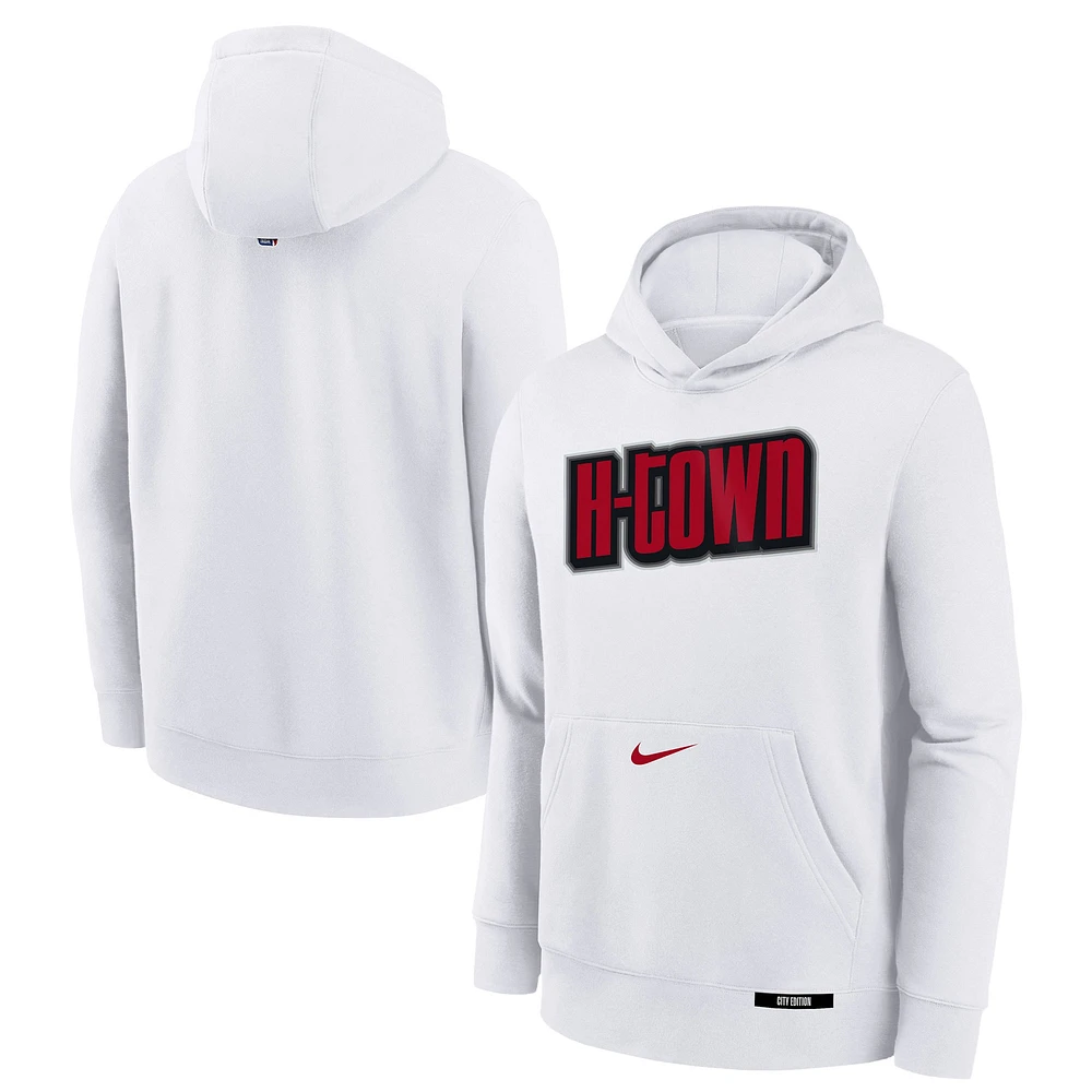 Sweat à capuche en polaire Nike City Edition Club Houston Rockets 2024/25 blanc pour jeune