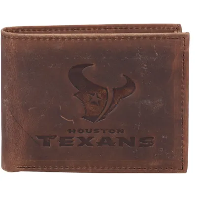 Houston Texans Bifold Leather Wallet - Brown