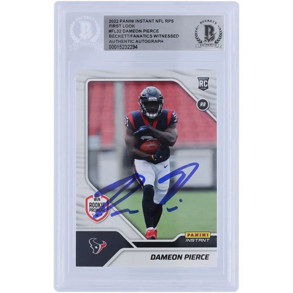 Lids Dameon Pierce Houston Texans Autographed 2022 Panini Instant First  Look #FL32 Beckett Fanatics Witnessed Authenticated Rookie Card