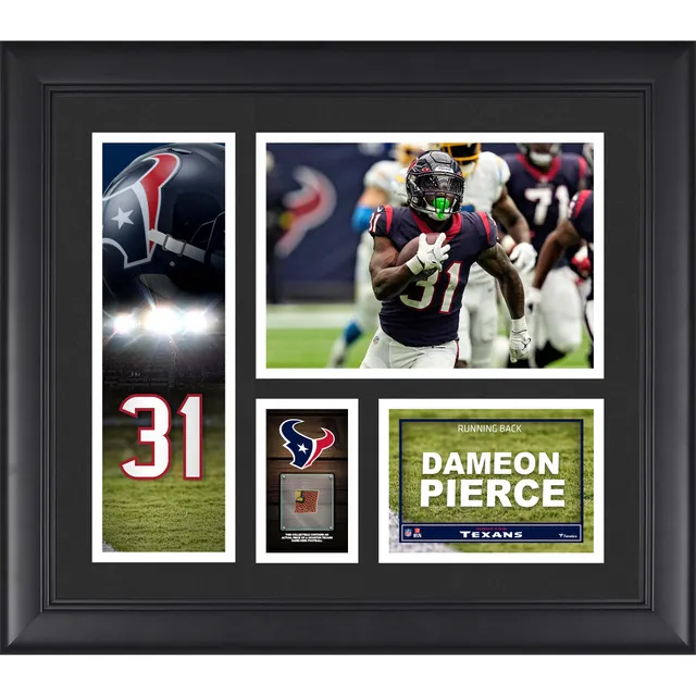 Framed Dameon Pierce Houston Texans Autographed 8 x 10 Running Photograph