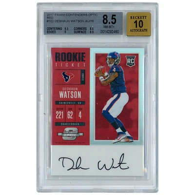 Deshaun Watson Houston Texans Autographed 2017 Panini Contenders Optic Red Prizm #102 #60/75 BGS Authenticated 8.5/10 Rookie Card