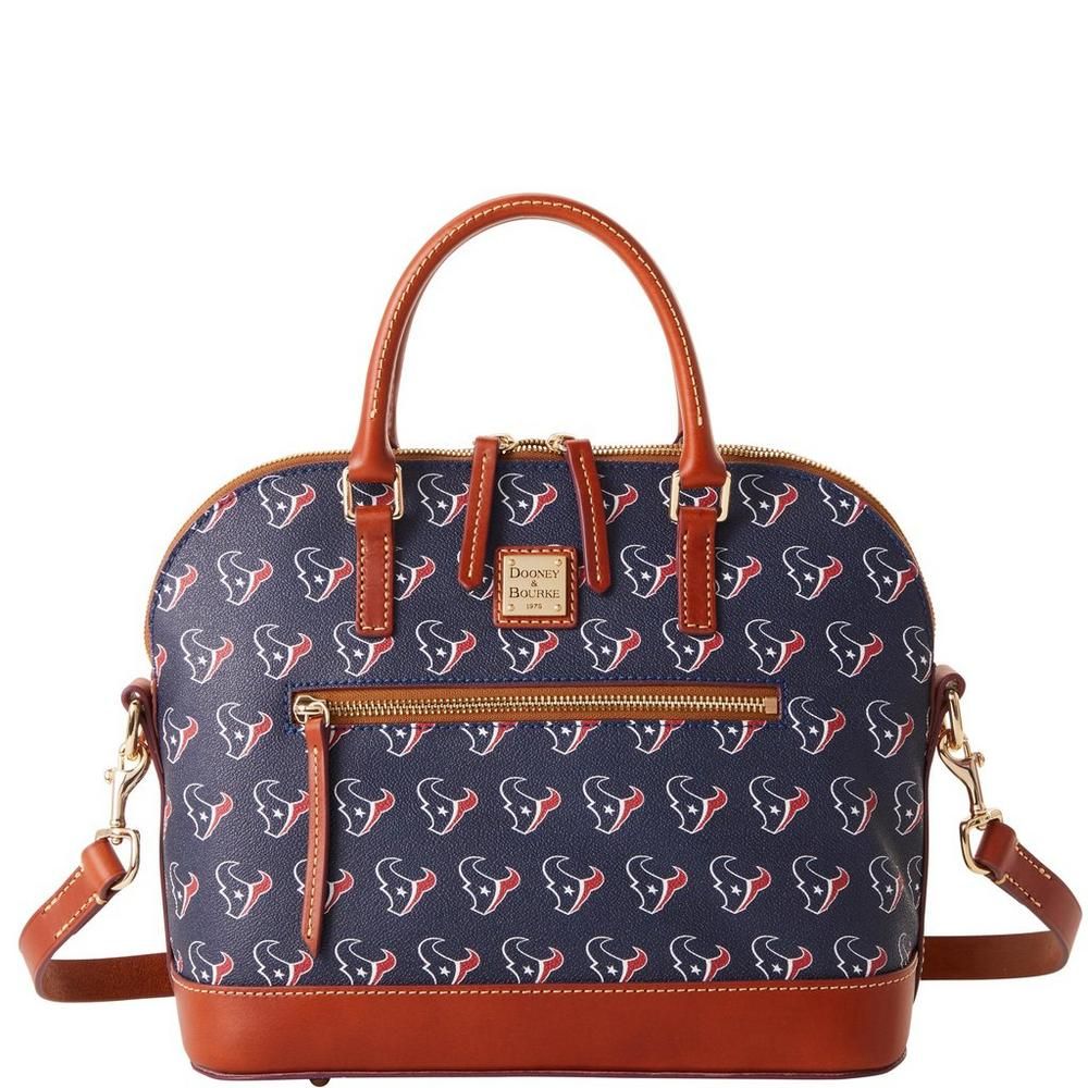 Dooney & Bourke Houston Texans Signature Domed Zip Satchel Purse