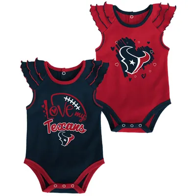 Houston Texans Girls Newborn Two-Pack Touchdown Bodysuit Set - Red/Navy