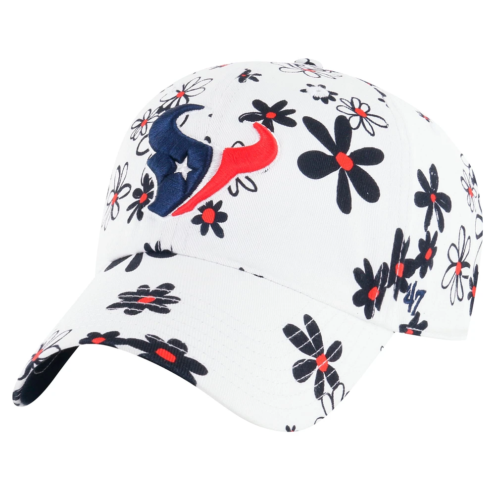 Casquette ajustable Daisy Delight Clean Up blanche '47 pour filles et tout-petits des Houston Texans