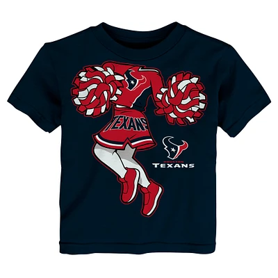 T-shirt de pom-pom girl bleu marine pour petite fille des Houston Texans