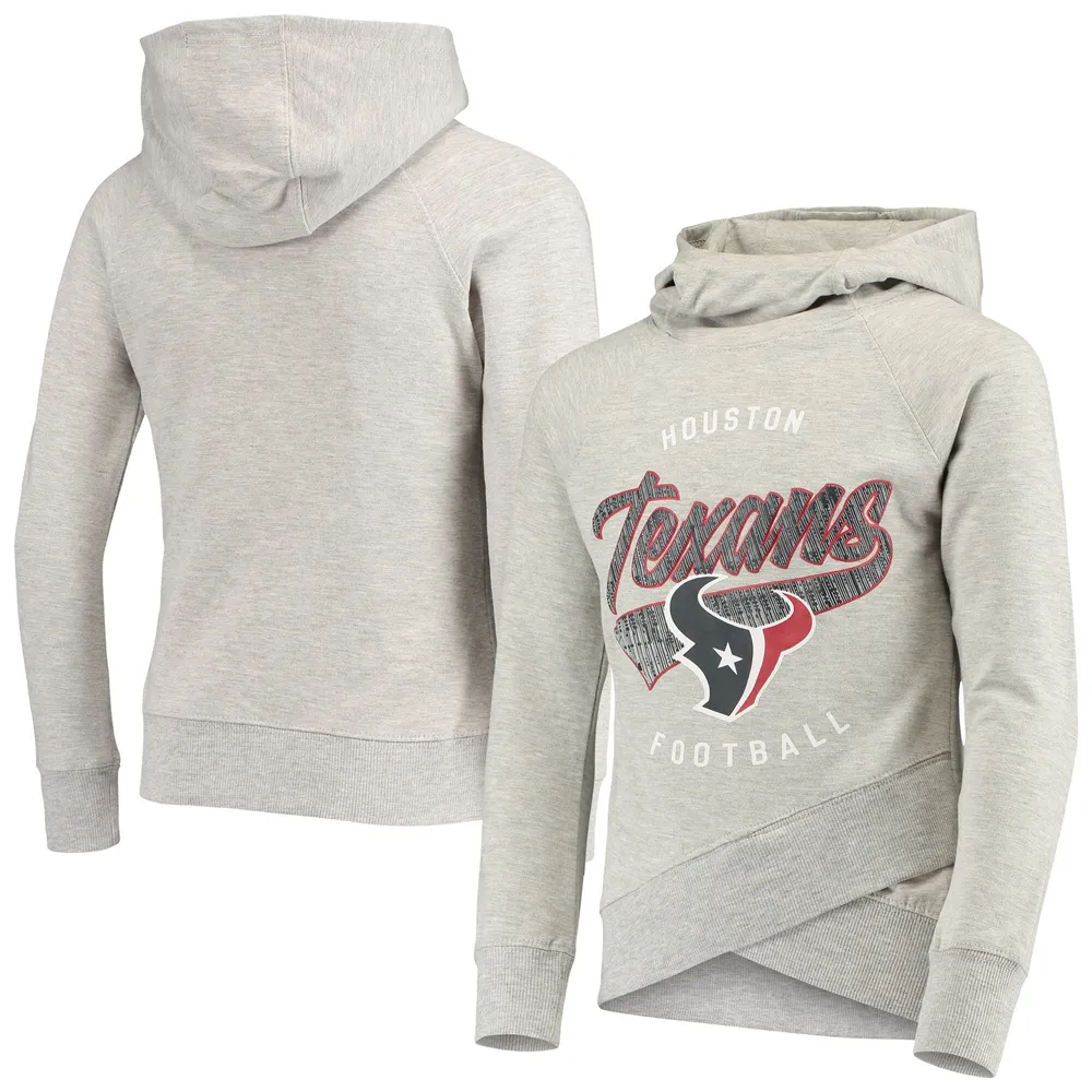 Lids Houston Texans Girls Youth Bossy Funnel Neck Raglan Pullover Hoodie -  Heathered Gray