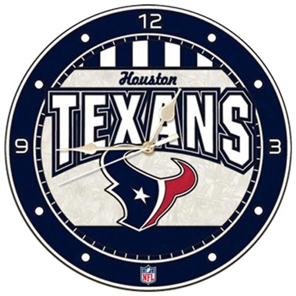 Houston Texans 12'' Art-Glass Wall Clock