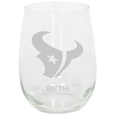 Houston Texans 15oz. Personalized Stemless Etched Glass Tumbler