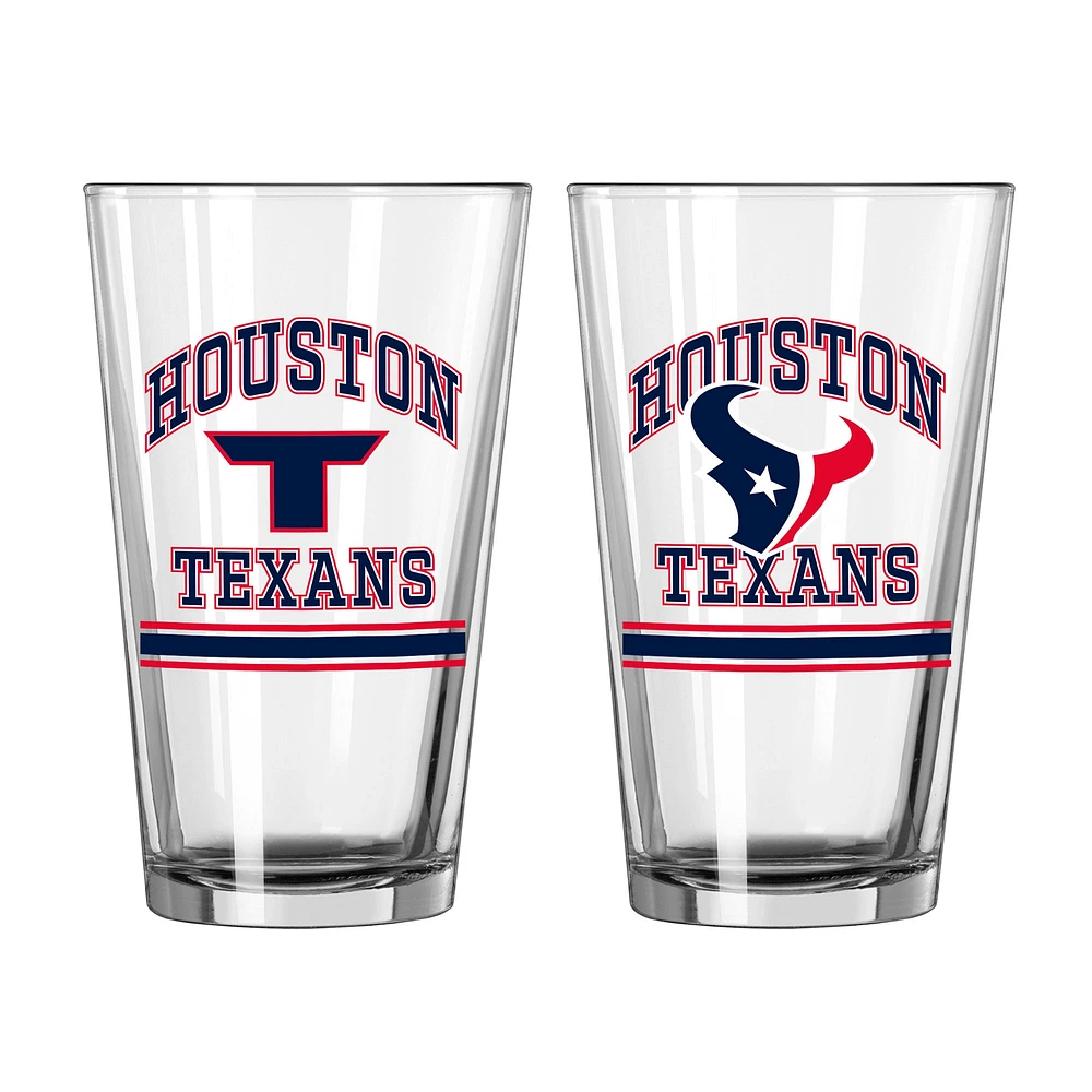 Texans de Houston 16oz. Verre à pinte, paquet de deux