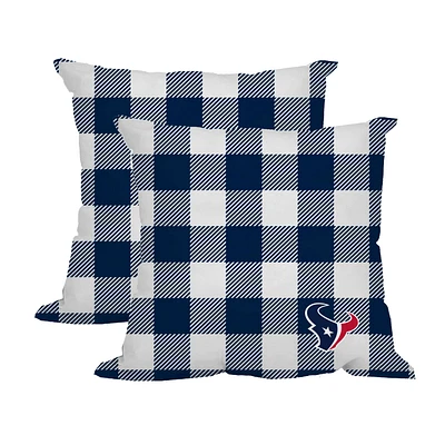 Houston Texans 2-Pack Buffalo Check Plaid Outdoor Pillow Set