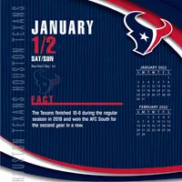 Houston Texans 2022 Box Calendar