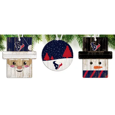 Houston Texans 3-Pack Ornament Set