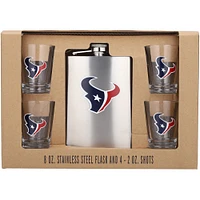 Texans de Houston 8 oz. Flacon en acier inoxydable et 2 oz. Ensemble de verres à liqueur