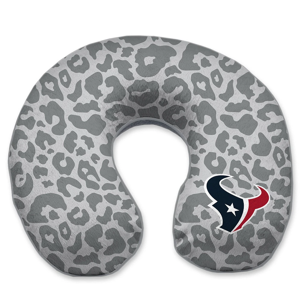 Houston Texans Cheetah Print Memory Foam Travel Pillow