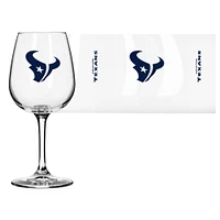 Verre à vin à pied avec logo des Houston Texans, 12 oz