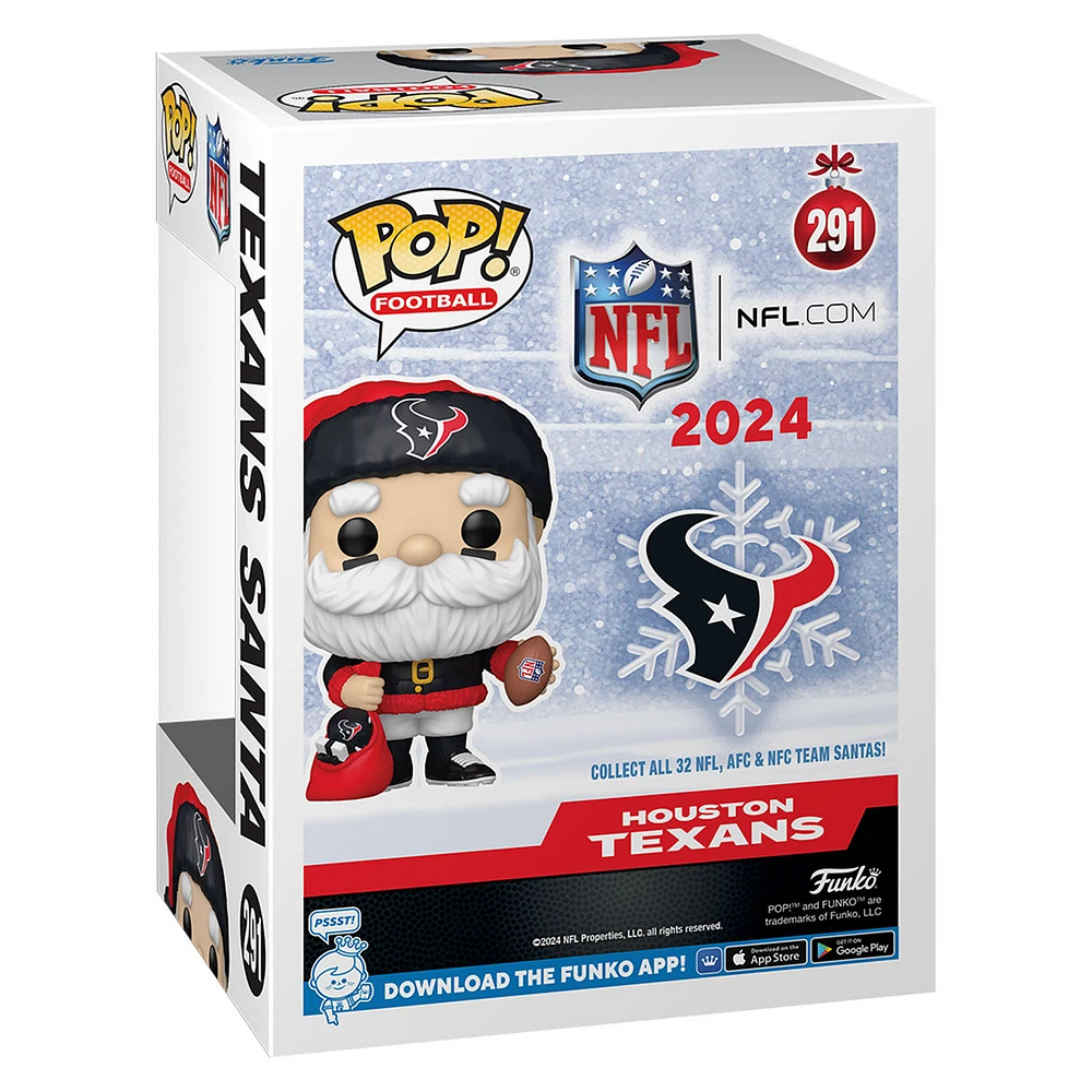 Figurine en vinyle exclusive Fanatics 2024 du Père Noël des Houston Texans Funko Pop!