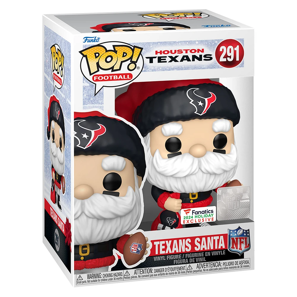 Figurine en vinyle exclusive Fanatics 2024 du Père Noël des Houston Texans Funko Pop!