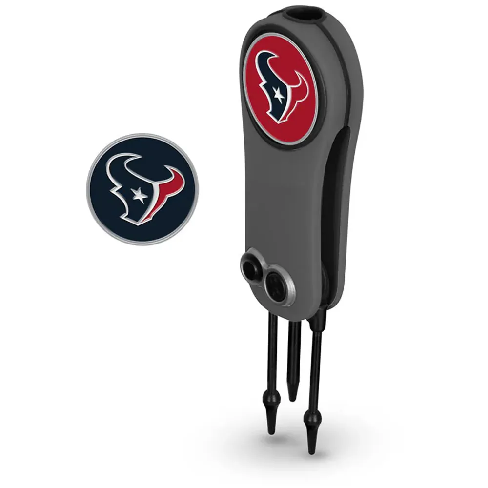 Outil de réparation Houston Texans Switchblade et deux marqueurs de balle