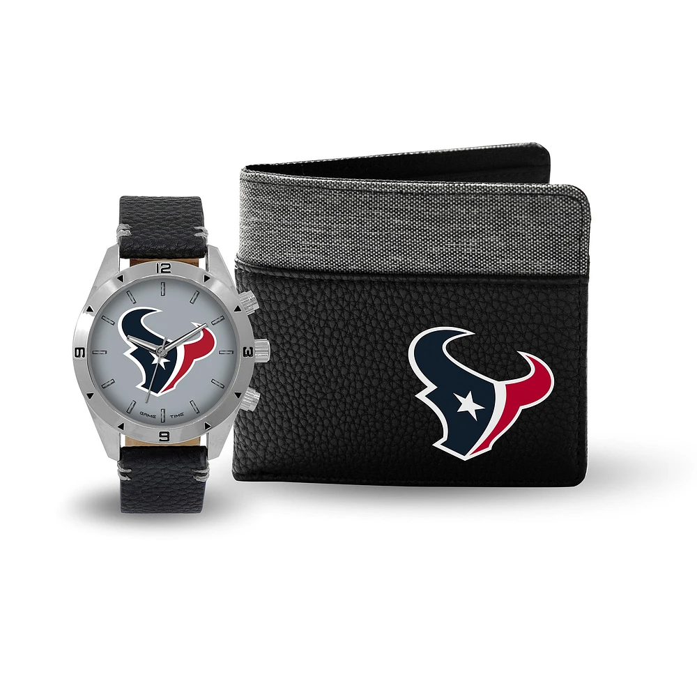 Coffret cadeau montre et portefeuille des Houston Texans