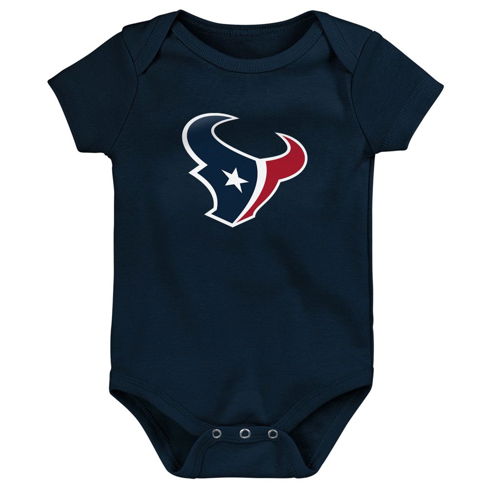 Infant Navy/Red/Heathered Gray Houston Texans 3-Pack Game On Bodysuit Set