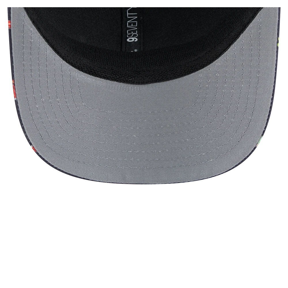 Men's New Era  Navy/Black Houston Texans Adventure Drinks Pattern 9SEVENTY Stretch-Snap Hat