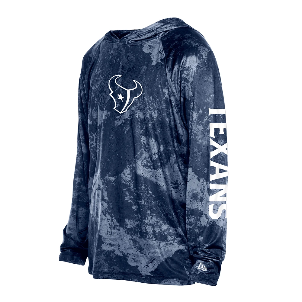 Men's New Era  Navy Houston Texans RealTree Xtreme Camo Raglan Long Sleeve Hooded Top