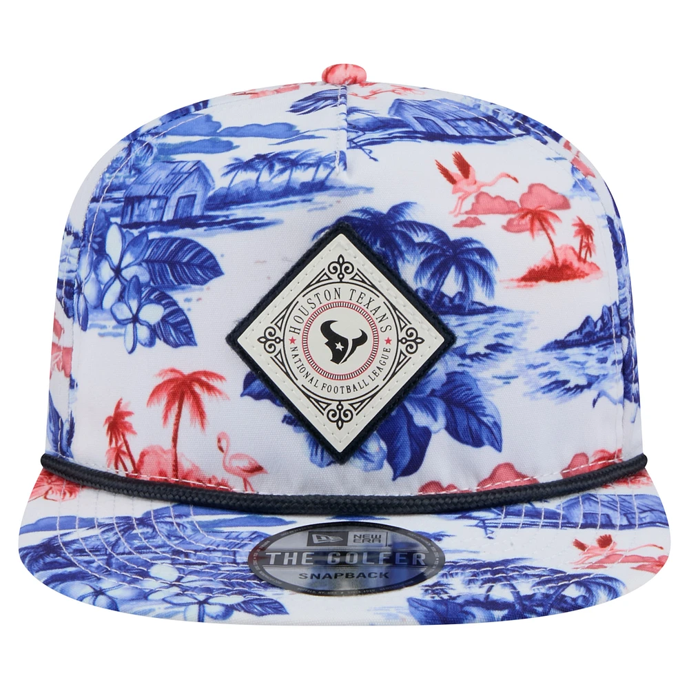 Men's New Era  White Houston Texans Adventure Golfer Snapback Hat