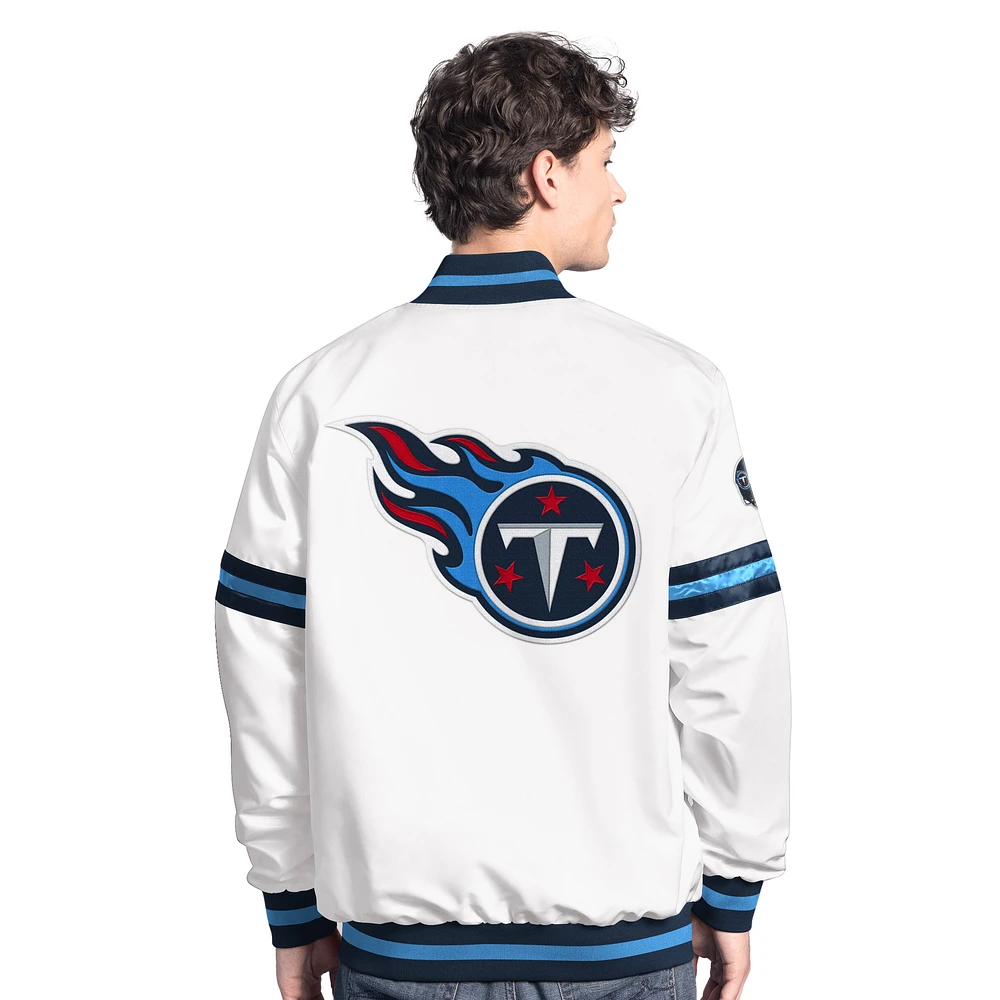 Men's Starter  White Houston Texans Scout Full-Snap Varsity Jacket