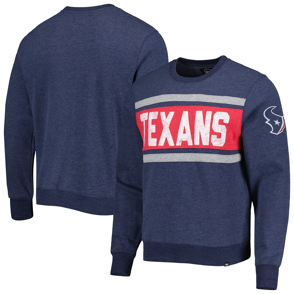 Chandail à enfiler Houston Texans Bypass Tribeca '47 pour homme, bleu marine chiné