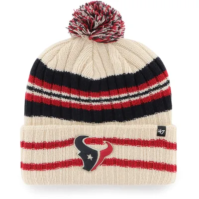 Houston Texans '47 Hone Cuffed Knit Hat with Pom - Natural