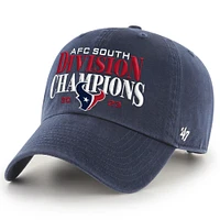 Casquette réglable de nettoyage des champions de la division Sud de l'AFC '47 Navy des Houston Texans 2023 pour hommes