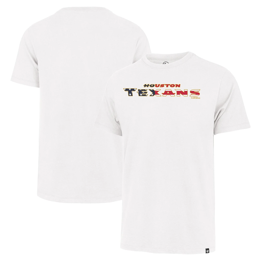 T-shirt Franklin '47 blanc avec drapeau des Houston Texans pour hommes