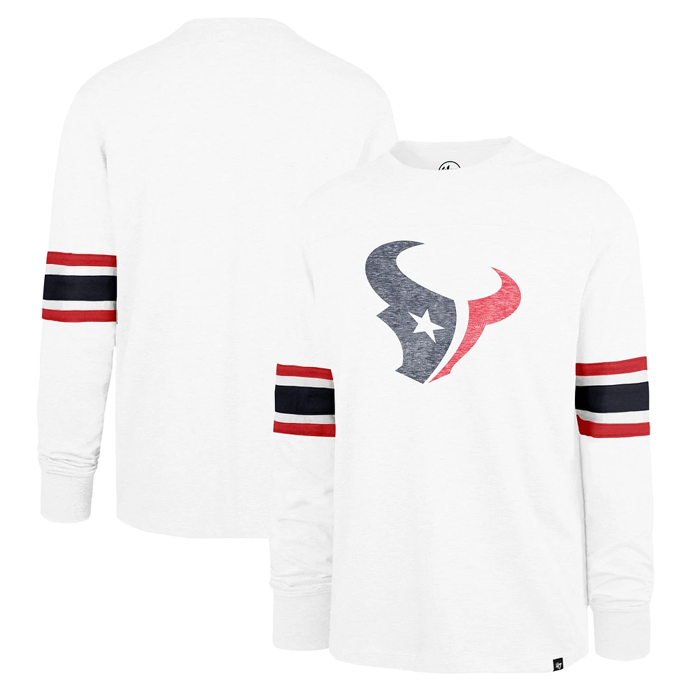 Men's '47 White Houston Texans Gridiron Premier Brex Long Sleeve T-Shirt