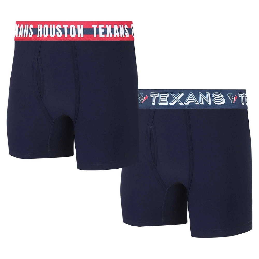 Concepts Sport Houston Texans Gauge Knit Boxer pour hommes en paquet de deux