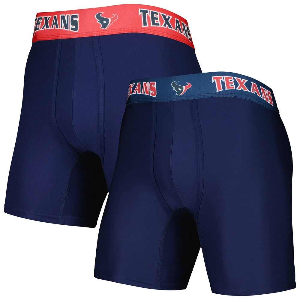 Men's Concepts Sport Navy/Red Houston Texans 2-Pack Boxer Briefs Set