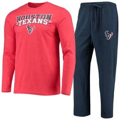 Houston Texans Concepts Sport Meter Long Sleeve T-Shirt & Pants Sleep Set - Navy/Red