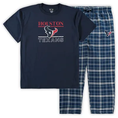 Houston Texans Concepts Sport Big & Tall Lodge T-Shirt and Pants Sleep Set - Navy
