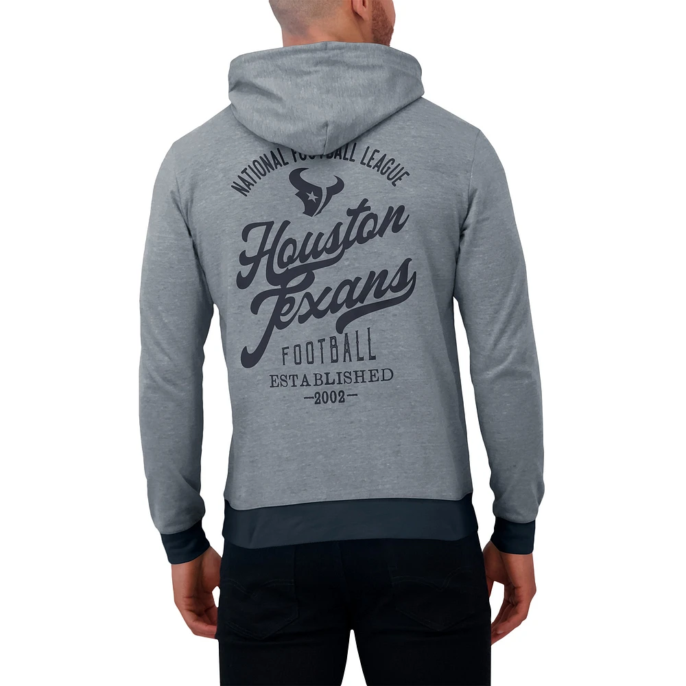 Men's Darius Rucker Collection by Fanatics Navy Houston Texans Tonal Knit Pullover Hoodie
