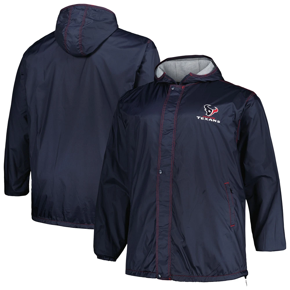 Dunbrooke Navy Houston Texans Big & Tall Legacy Stadium Veste entièrement zippée pour homme