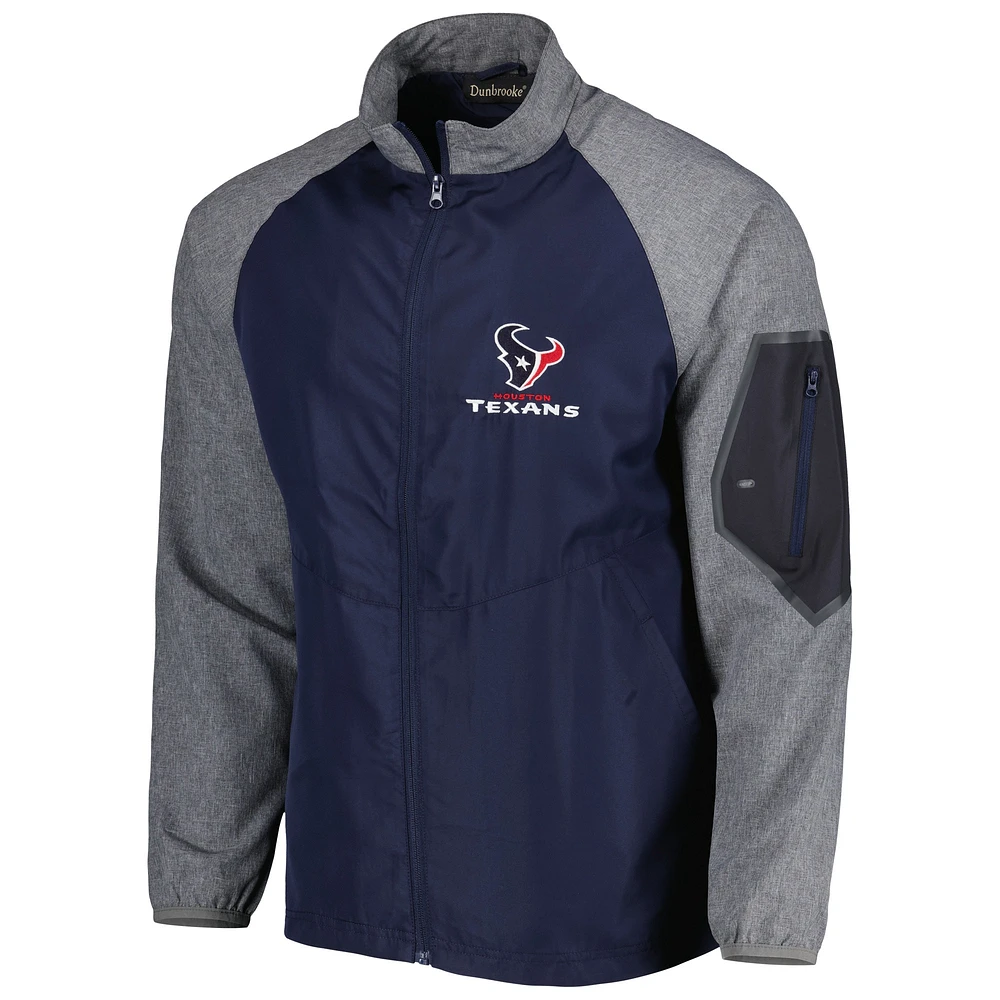Men's Dunbrooke Navy Houston Texans Hurricane Raglan Full-Zip Windbreaker Jacket