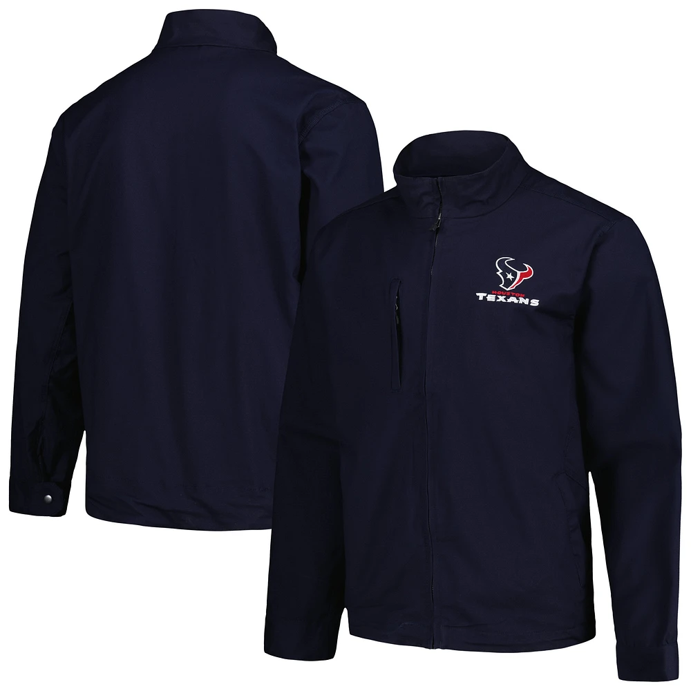 Veste Dunbrooke Navy Houston Texans Journey Workwear à trois mélanges entièrement zippée pour hommes