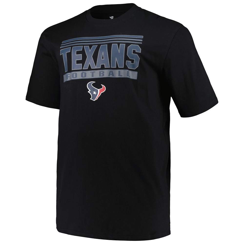 T-shirt pop noir Big & Tall Fanatics pour hommes des Houston Texans