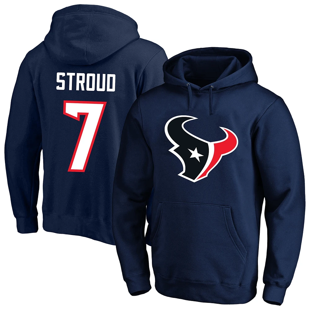 Fanatics pour hommes C.J. Stroud Navy Houston Texans Big & Tall Name Number Pull à capuche en polaire