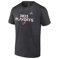 T-shirt prêt pour les éliminatoires de la NFL 2023 des Houston Texans Fanatics Heather Charcoal hommes