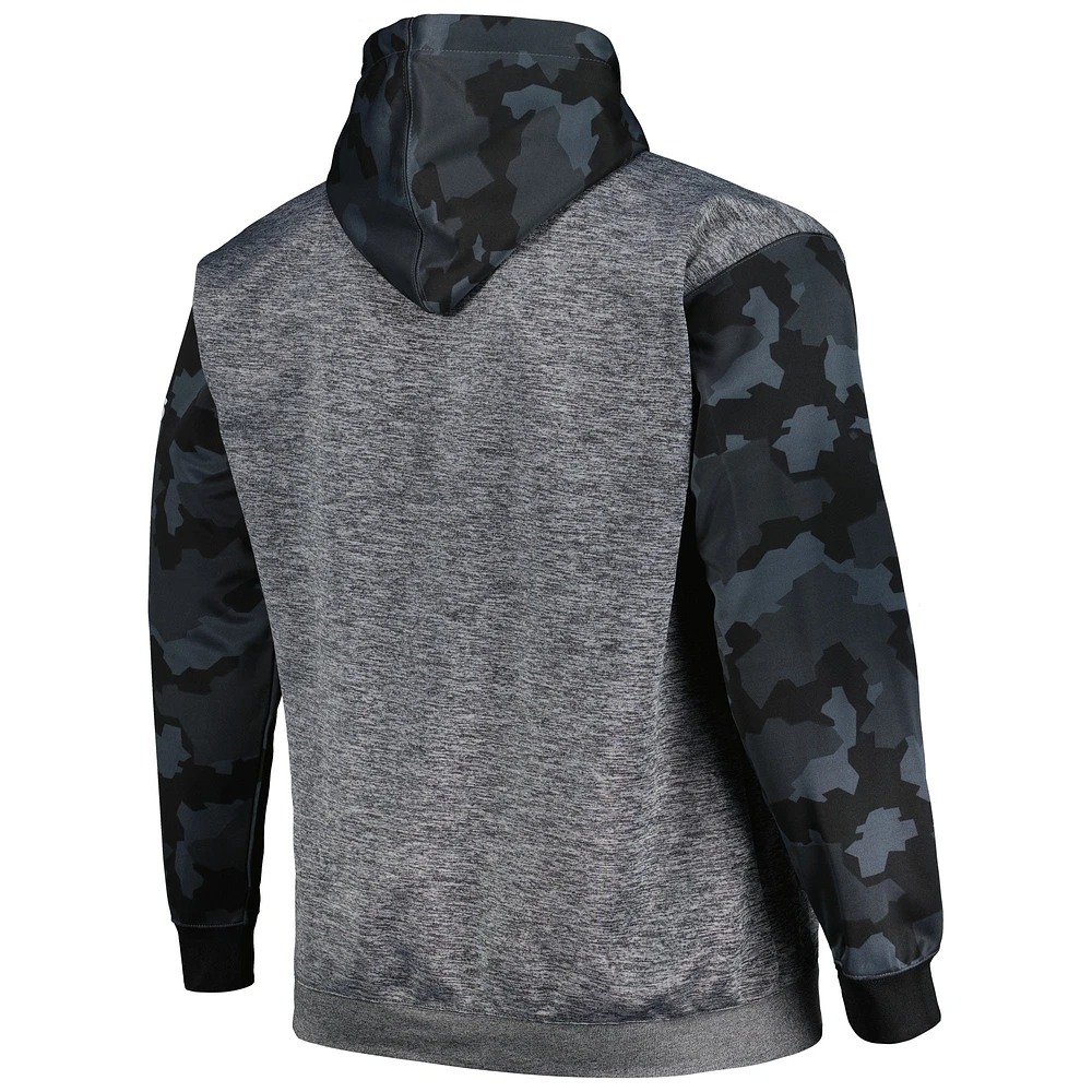 Men's Fanatics Heather Charcoal Houston Texans Big & Tall Camo Pullover Hoodie